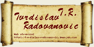 Tvrdislav Radovanović vizit kartica